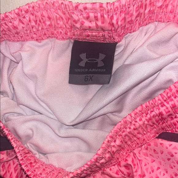 Under Armour Pink and Black Athletic Shorts size 6X - Picture 4 of 4